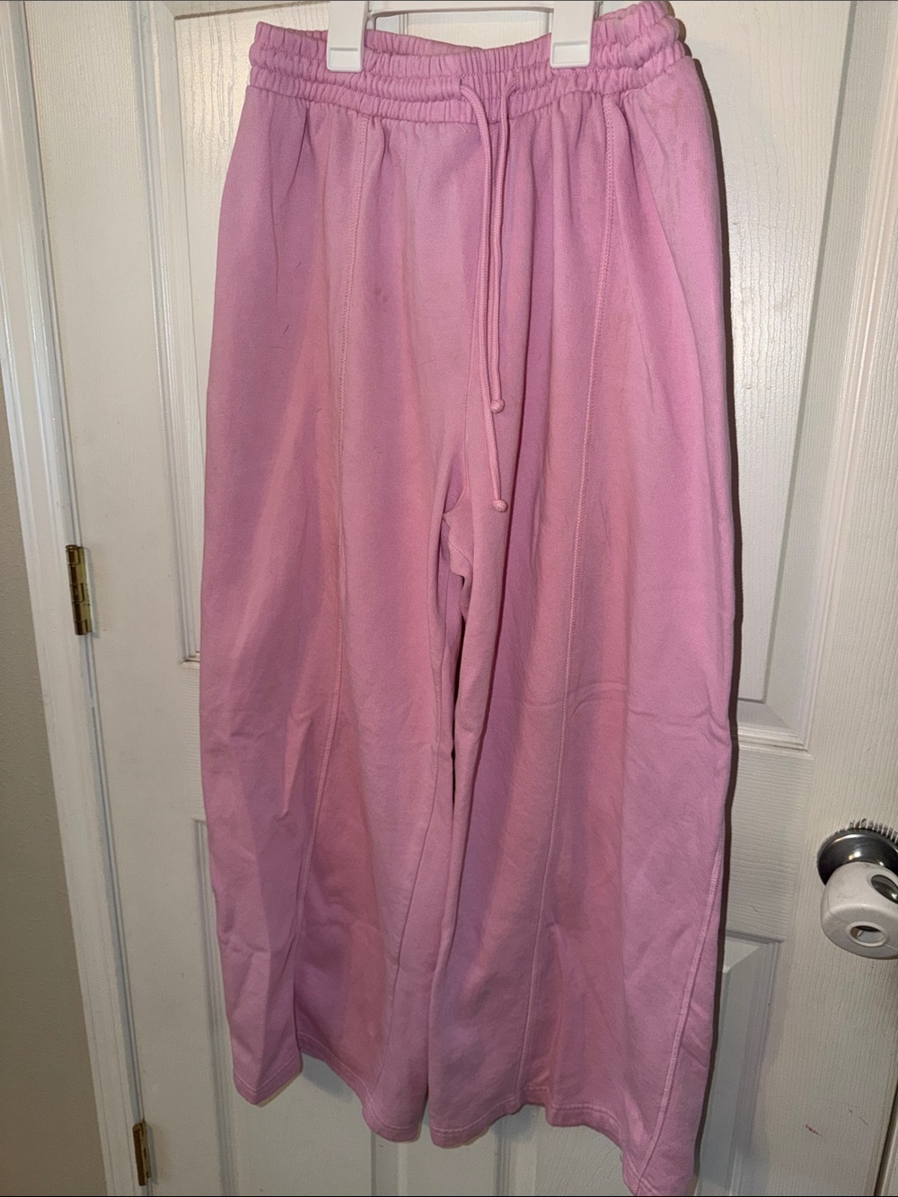Zara Pink Wide Leg Sweatpants L